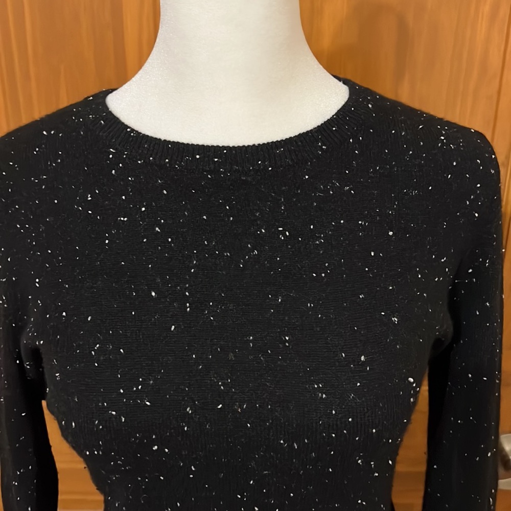 C by Bloomingdale’s Cashmere Speckled Sweater Size L Black